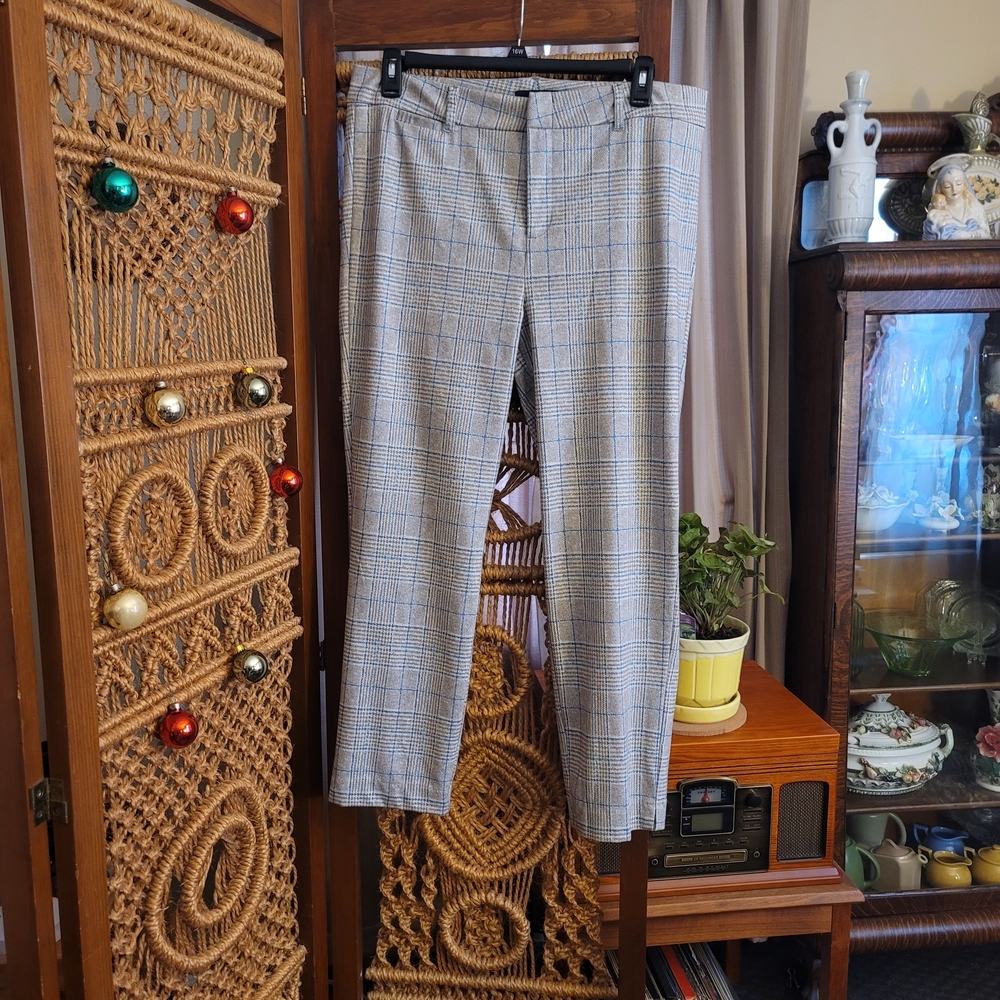 Kut from the Kloth Gray, Beige, Blue Plaid Pants (StitchFix)